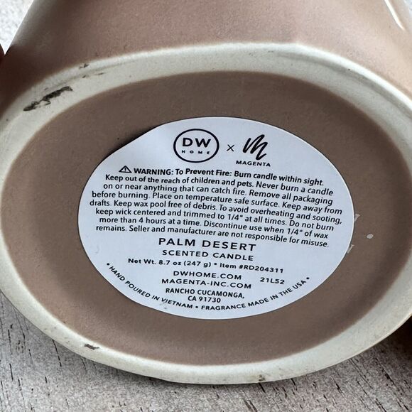 Rae Dunn Candle FREE SPIRIT Palm Dessert 8.7oz Etched Ceramic Jar NEW Khaki Cute - Picture 11 of 11